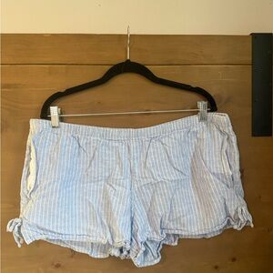 Light Blue Striped Women’s Casual Shorts